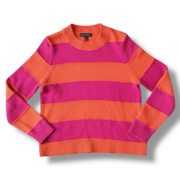 Banana Republic Pink/Orange Rugby Striped Pullover Sweater Size Large - Picture 1 of 10